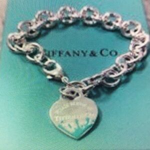 Tiffany & Co Silver Bracelet with Heart Charm
